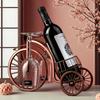 Vintage Bicycle-Shaped Wine Holder with Glass Storage-Sturdy Iron Construction,Polished Finish,Holds 1 Wine Bottle & 2 Glasses-Decorative Serving Cart