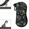 2D-Abstract Spiral Pattern Zipper Sunglasses Case, Protective Eyewear Container with Artistic Swirl Design, Portable Zipper Travel Organizer for Women