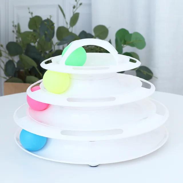 New 3/4 Levels Cats Toy Tower Tracks Cat Toys Interactive Cat Intelligence Training Amusement Plate Tower Pet Products Cat Tunne
