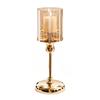 Jijijing Glass Candle Holder, European Style Pillar Metal Tall Candlestick for Candles And Tealights, Romantic Table Centerpiece Wedding Party