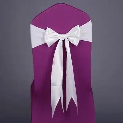 Wedding Decoration Satin Chair Sash Colour Design Bow Tie Birthday Party Festival Hotel Show Shiny Look Luxury Dining Room