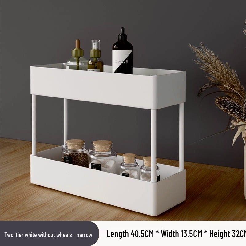 Compact Movable Multi-Layer Storage Rack for Snacks - Simple Floor-Standing Home Shelf