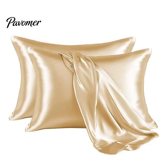 Wrinkle Resistant Bedding Shams Satin Pillow Case, Silky Cooling Cover, Reduces Hair Frizz & Skin Versatile Home Accessories Friction, Solid Color Bed
