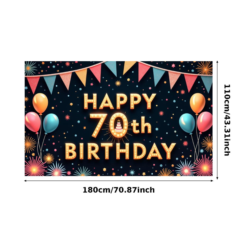 Party Backdrop Cake Decoration Birthday Decor 70th Birthday Banner Colorful Bunting Milestone Celebration Banner For Party