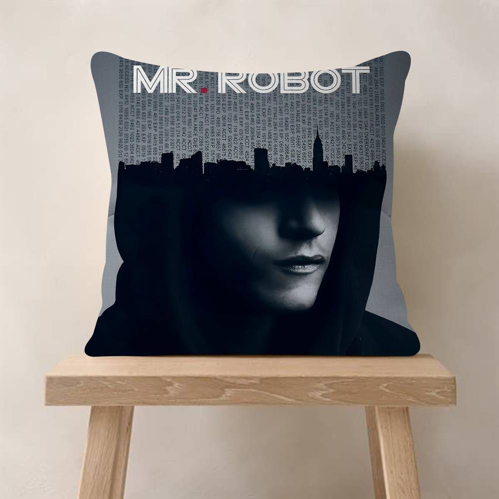 Horror Tv Series Movie Mr RRobot Decorative Room Aesthetics Pillow Case Home Decor Bedroom Sofa Bed Couch Pillow Cover x