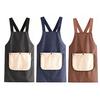 Waterproof Kitchen Apron with Pocket Removable Towel Multi-Functional Adjustable Oil-proof Men Women Chef Cooking Baking Striped Bib Apron