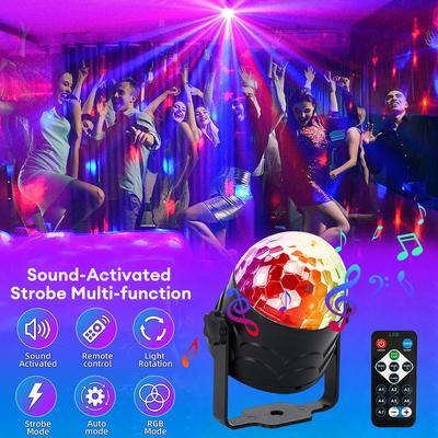 Disco Ball Light Sound Control Led Lighting Disco Car Atmosphere Light Decoration USB Color Remote Control Stage Light