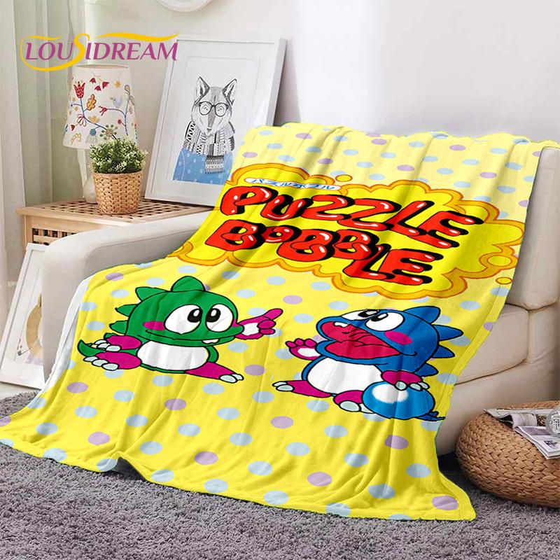 Cartoon Bubble Bobble Puzzle Bobble Retro Game Soft Blankets,Throw Blanket Comfortable Blanket for Picnic Beds Home Bedroom Kids