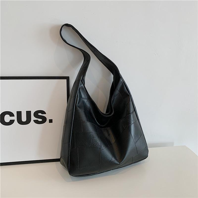 Stylish Large Capacity Korean Style Womens Shoulder Tote Bag In Black Brown Silver And Cream