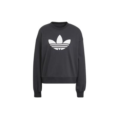 Originals Trefoil Logo Sports Crewneck Sweatshirt Women Sweatshirt Carbon-Black HU1605