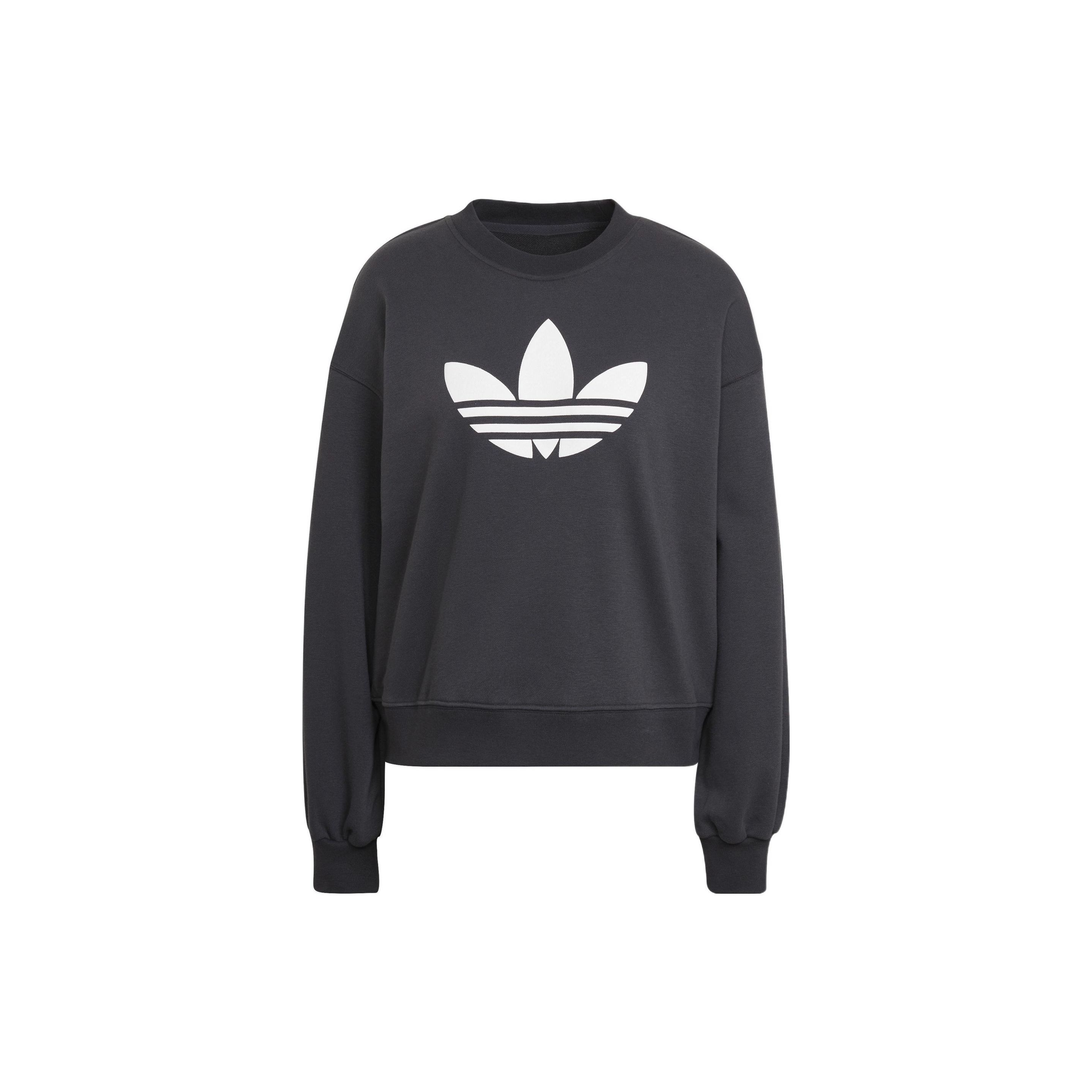 

Adidas Спортивная толстовка с круглым вырезом и логотипом Trefoil Originals для женщин, цвет Угольно-черный HU1605 34
