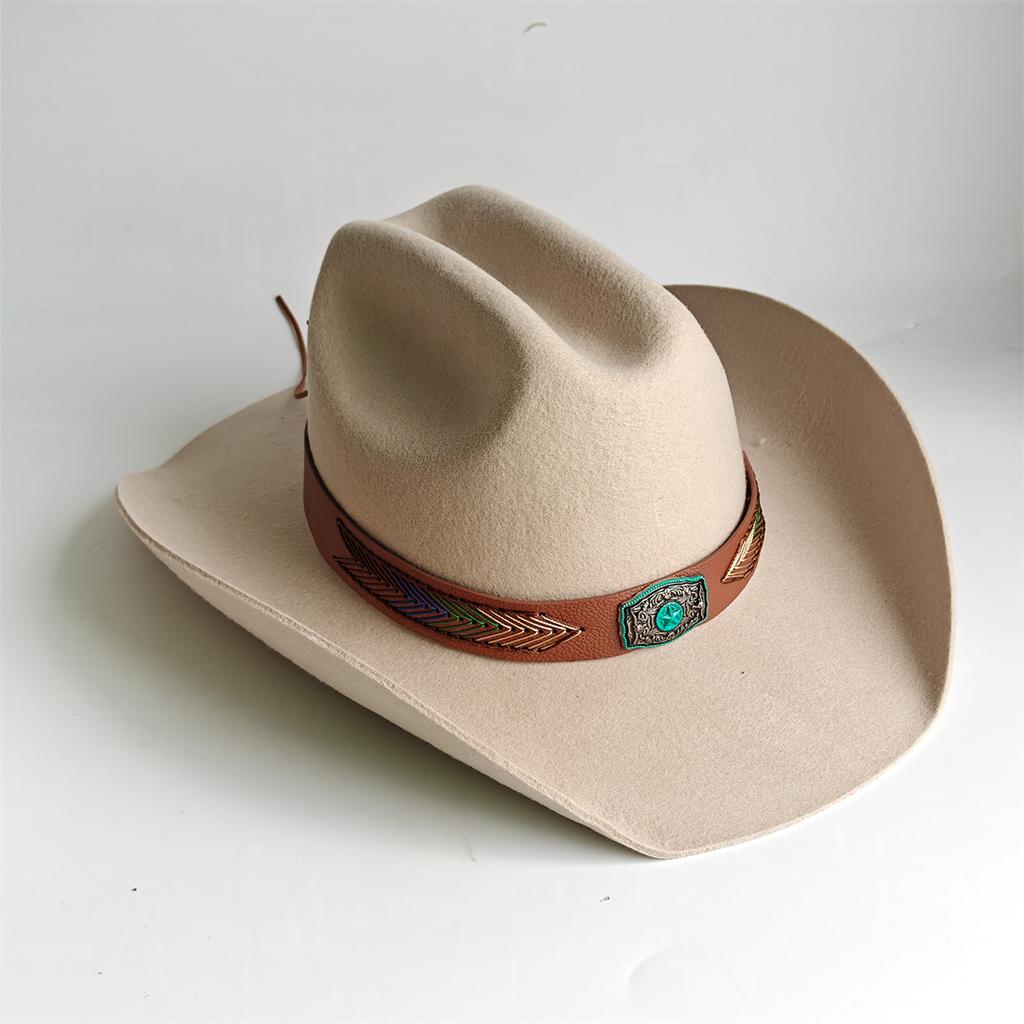2026 Competitive Western cowboy Hat 100% Wool Fedora Hat for Women Men Riding Hat Panama Big Brim Cowgirl Hat sombrero vaquero