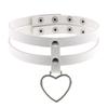 Harajuku Soft Girl Heart Pendant Choker, Black PU Leather Short Clavicle Necklace