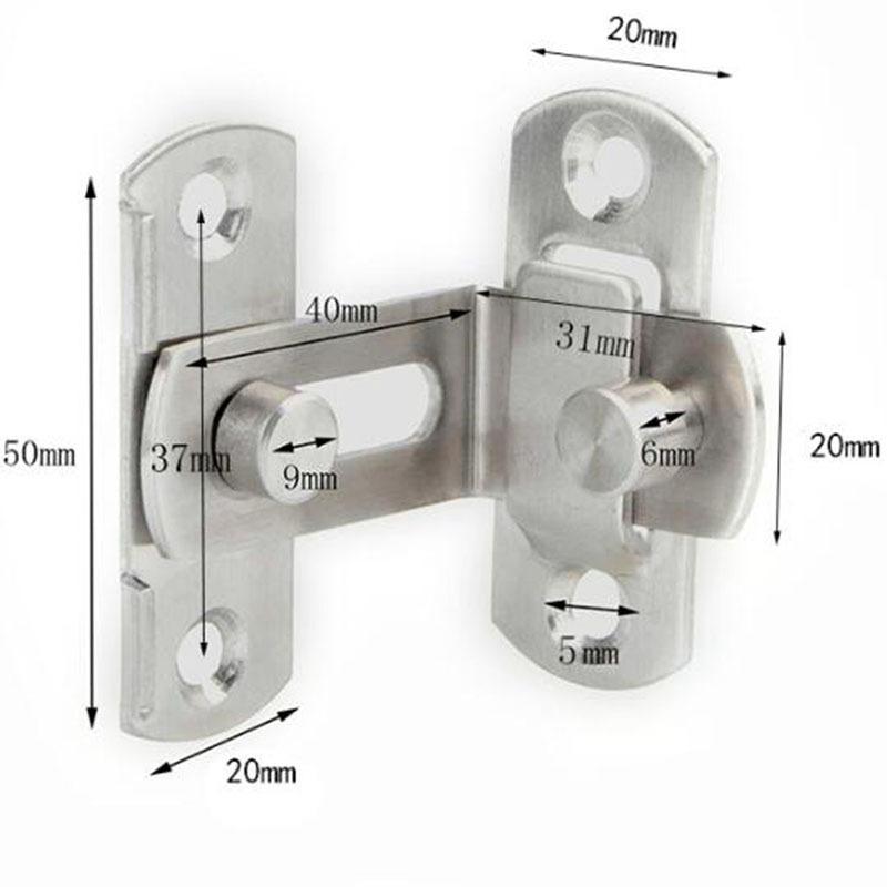 

90 Degree Stainless Steel Hasp Latch Sliding Door Chain Lock Security Hardware for Window Cabinet Hotel 3 4 Inch Tools