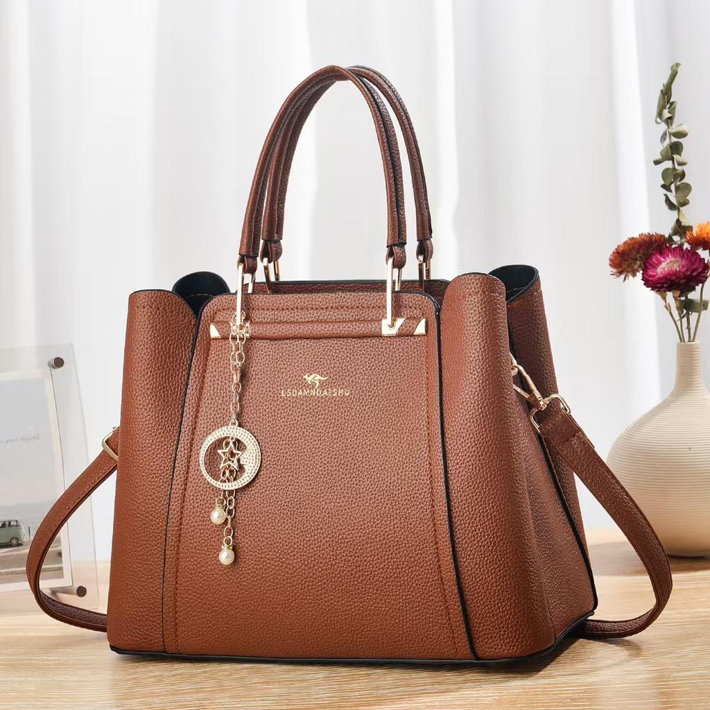 New Macaron Fashionable Handbag High-Precision Multi-Layer Large Capacity Shoulder Bag Light Luxury Tote Crossbody Bag