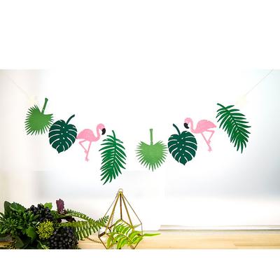 Hawaiian Tropical Leaves Flamingo Bunting String Light Garland Party Decor