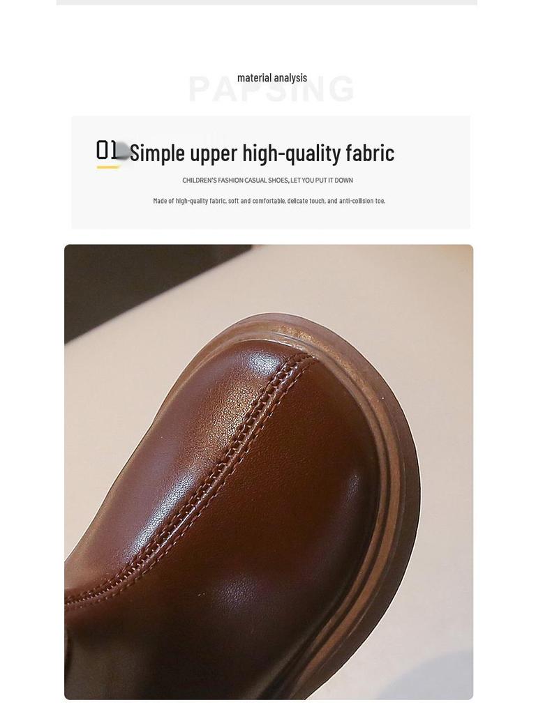 2025 Herbst Kinder Stiefeletten im britischen Stil mit weicher Sohle & Seitenreißverschluss