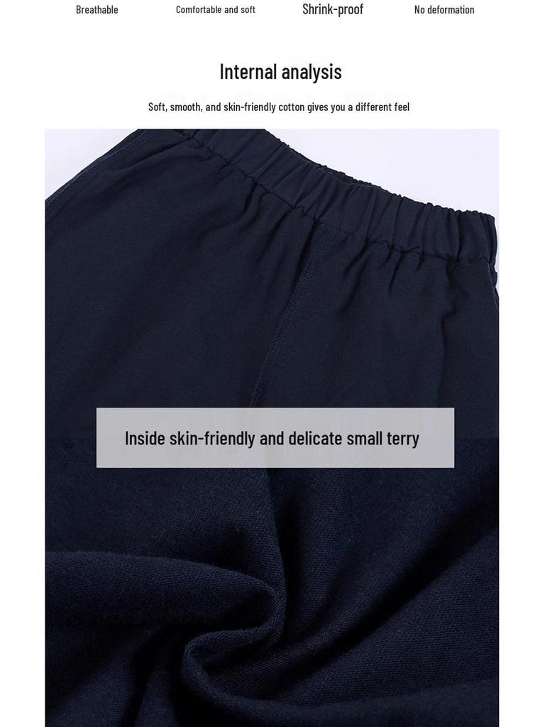 Girls' Black Pleated Cotton Skirt - Navy Blue School Uniform for Middle & Primary Students, Autumn Collection