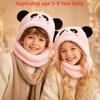 Cartoon Children Beanie Caps Fleece Warm Bonnet Scarf Fashion Kids Winter Hats  for Girls Boys
