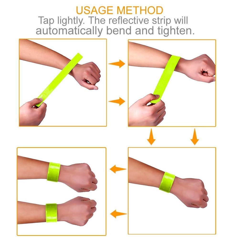 4 Pcs Reflective Bands for Wrist Arm Ankle Leg Reflective Gear for Night Walking Cycling Running