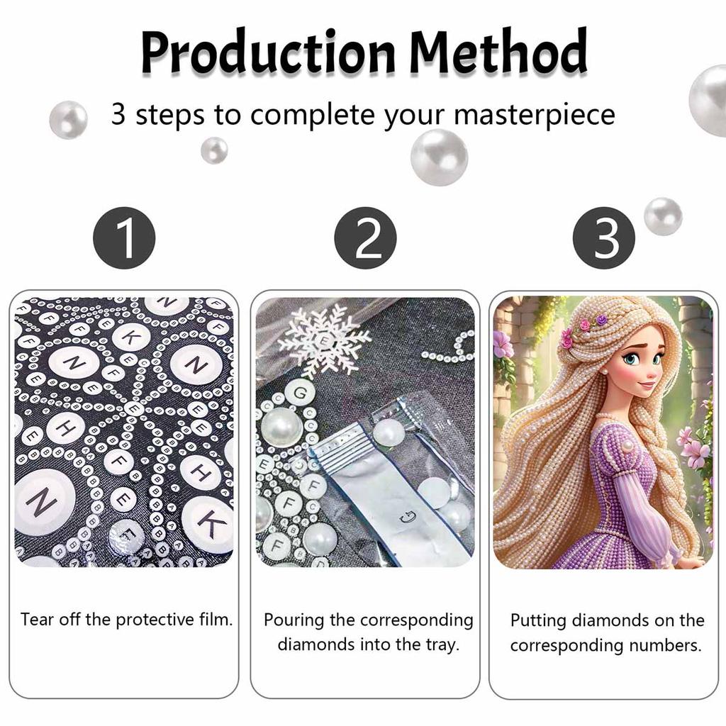 Disney Rapunzel Pearl Painting Handmade Diy Pearl Art Painting Simple Living Room Hanging Painting Decoration