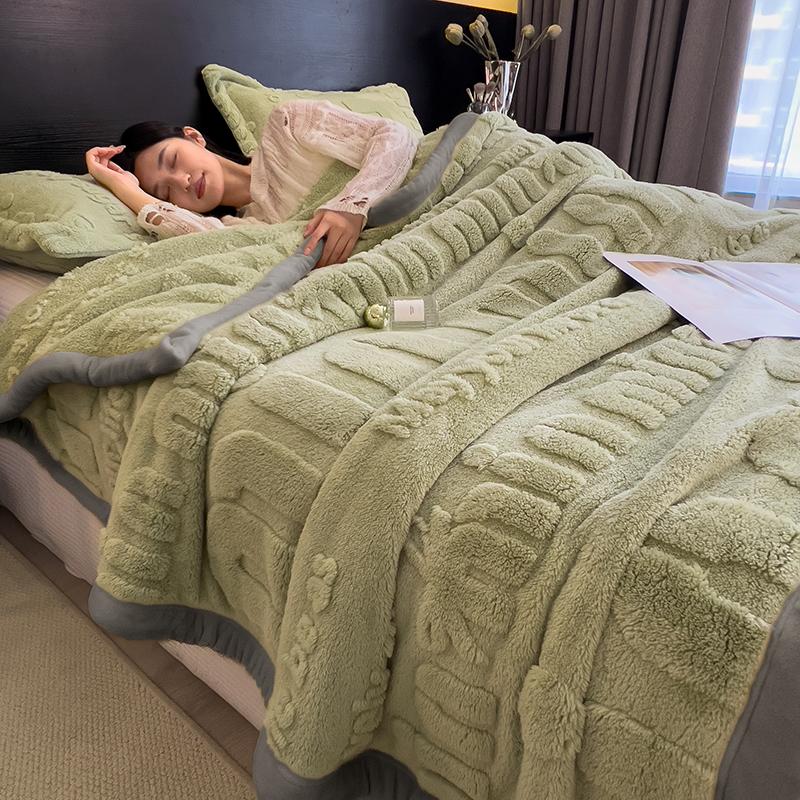 

Утолщенный коралловый флис Теплые осенне-зимние одеяла для кровати Жаккардовое бархатное покрывало с надписью Мягкие плюшевые одеяла Комплект наволочек 1.0x1.5m Kid Size