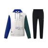 Color Block Hooded Fleece Sweatshirt And Cuffed Sports Pants Set Unisex Sweatshirt And Pants Set AWDSD49-1+AYKS419-1