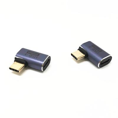 Adattatore da Tipo-C a Tipo-C ad Angolo Retto 40 Gbps USB 4.0 100 W 5 A Convertitore USB C Maschio a USB C Femmina per Laptop Accessori per Telefono