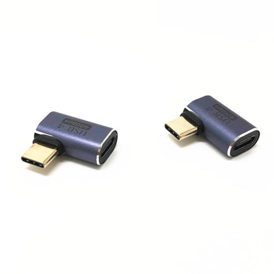 Type-C'den Type-C'ye Adaptör Dik Açı 40Gbps USB 4.0 100W 5A Dizüstü Bilgisayar USB C Erkekten USB C Dişiye Dönüştürücü Telefon Aksesuarları