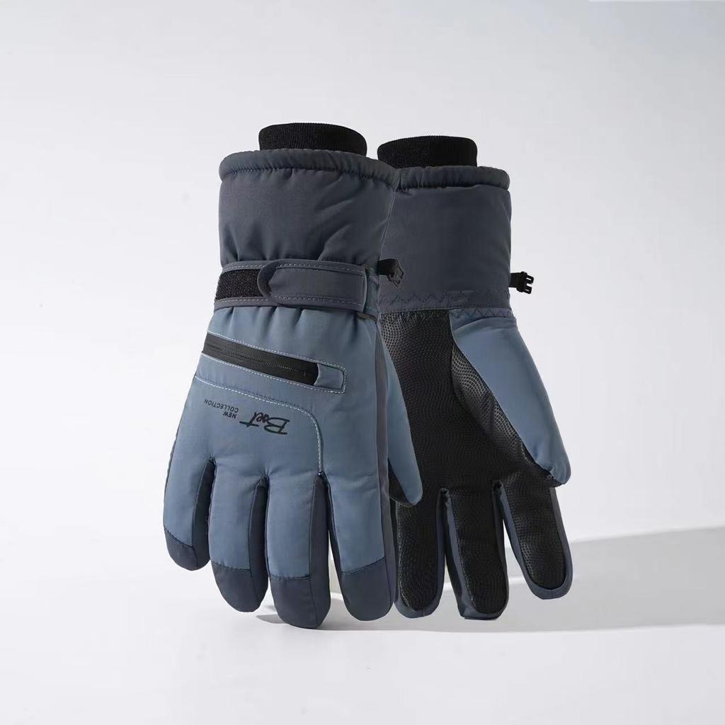 Customized Ski Gloves for Women's Outdoor Riding, Piled and Thickened, Non-slip, Anti-splashing, Windproof Sports, Warm Hands