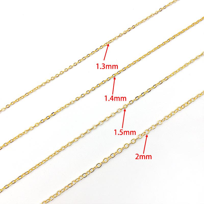 18K Gold-Plated Copper Chain: 1m O-Shaped Tassel Extension for DIY Necklace and Bracelet Jewelry