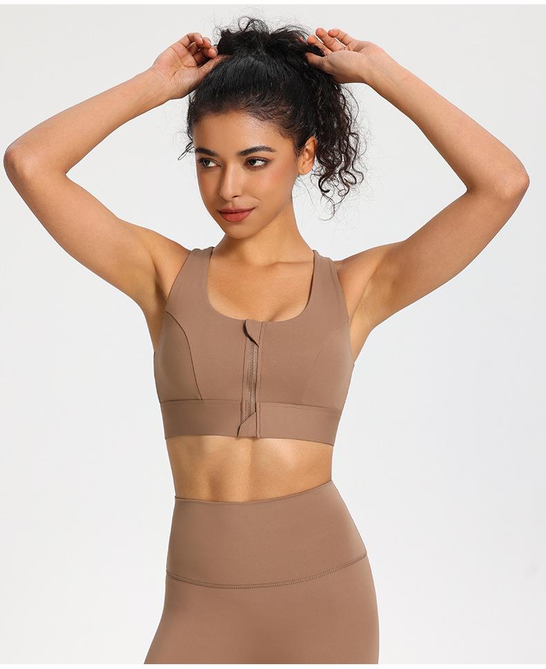 

набор: Спортивный бюстгальтер с высокой поддержкой и брюки для йоги с передней молнией и стильным дизайном спины Small