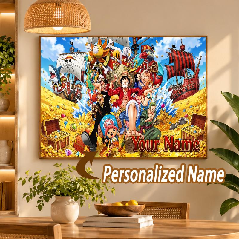 Custom Name One Piece 5D Diamond Painting Personalized Full Drill Diamond Art Kit Gift