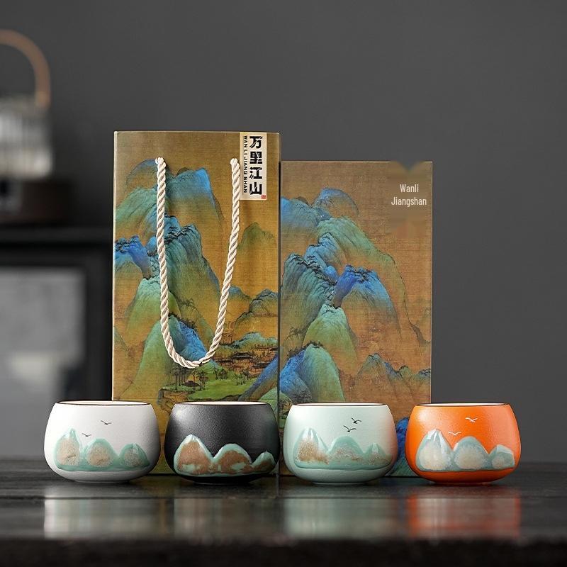 SEE KEAN Forbidden City Series Hand-painted Ceramic Teacups