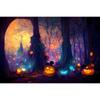 Halloween Fotografie Hintergrund Horror Nacht Mond Dunkler Wald Schloss Kürbis Halloween Party Kinder Porträt Kulisse Fotostudio