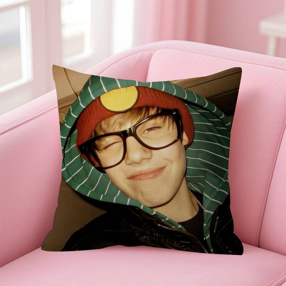Singer cool JJustin Bieber Cushion Cover Car Throw Pillow Case For Sofa Car Christmas Gift 40x40cm 45x45cm