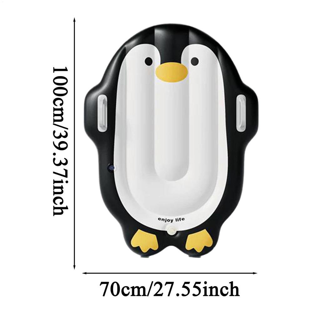 cartoon penguin inflatable float, outdoor children s inflatable water surfing board, suitable for lakes, beaches, and backyard