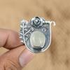 Oval Natural Moonstone Sterling Silver Birthday Flower June Birth Mother Ring
