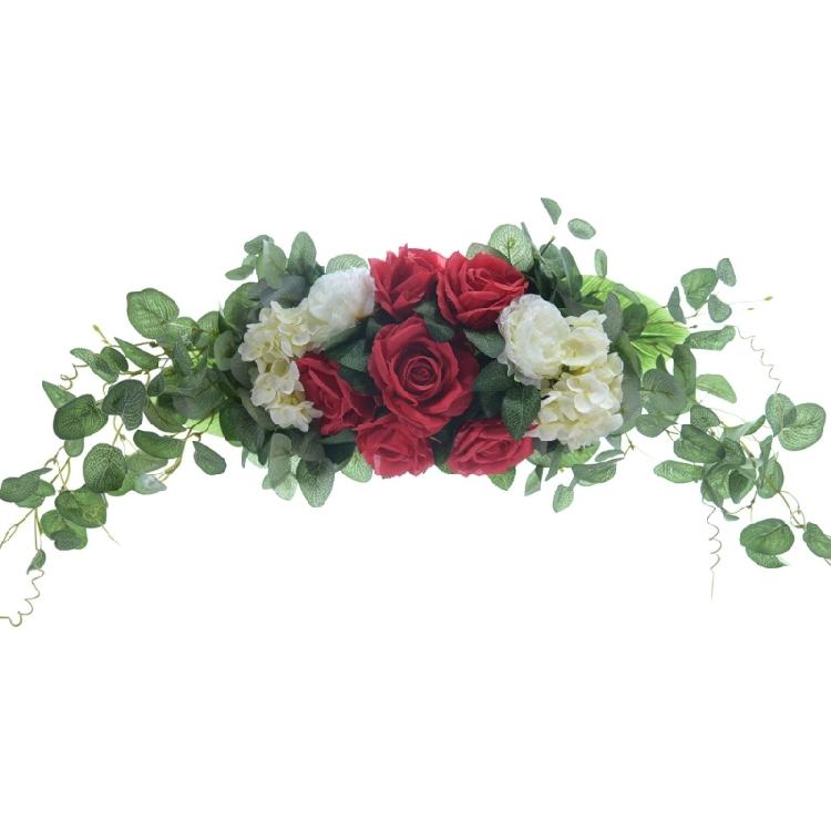 Handmade Wedding Wreath Featurings Green and Artificial Rose Wall Hanging Ornament Perfect for Springtimes Decorations