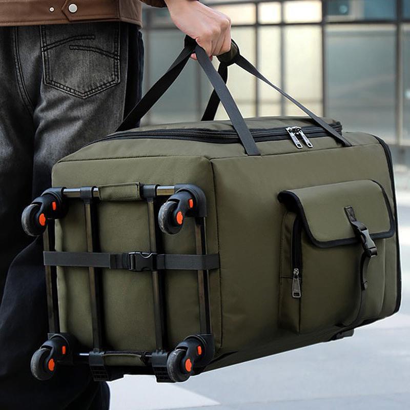 Large-capacity Detachable Trolley Case, Packing Equipment, Folding Luggage Bag, Travel Bag, Lightweight Wheel Bag, Cross-border Large Backpack