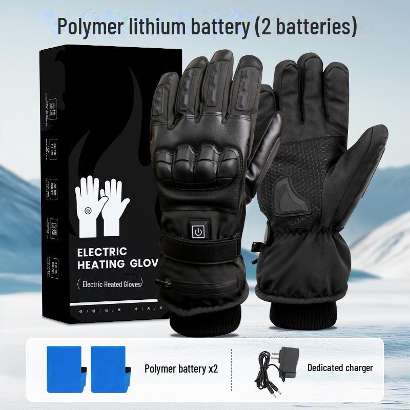3.7V Electric Heated Winter Cycling Gloves - Thick, Windproof, and Warm.