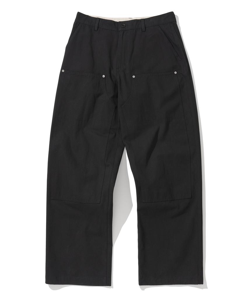 UNIFORM BRIDGE Double Knee Cotton Pants Black