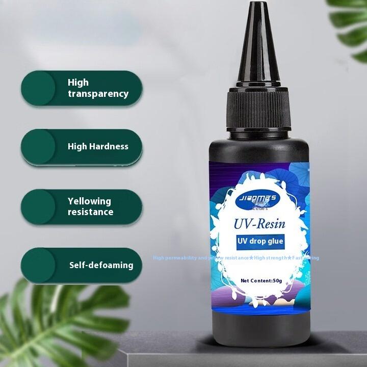 Quick-drying UV Glue 50g Handmade DIY Quick-drying Drip Glue for Sticking Tempered Coffee Tables Metal and Crystal decor