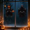 Forniture per Feste Spettrali Halloween Zucca/Scheletro Mietitore Adesivi per Finestra, Decalcomanie Statiche Rimovibili, Pellicola Resistente in PVC Impermeabile Horror