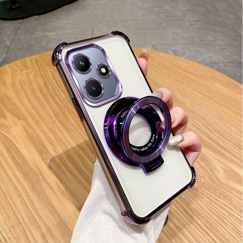 Hot 30 Luxus Stoßfest Magnetische Halterung für Magsafe Transparente Hülle für Funda Infinix Hot 30 30i Hot30 Play Mit Halter Ständer Abdeckung