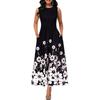 Women´s Boho Floral Vintage Maxi Dress Evening Party Beach Tunic Sleeveless Dress