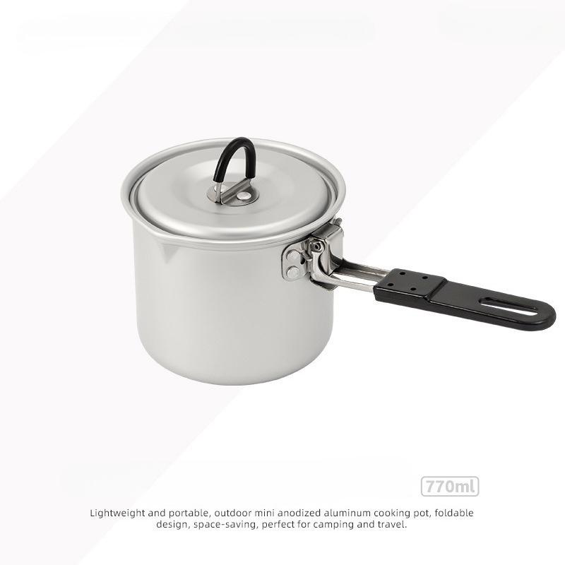 Portable Single Serving Milk Pot, Compact Foldable Outdoor Cookware for Camping & Hiking , Lightweight Mini Saucepan
