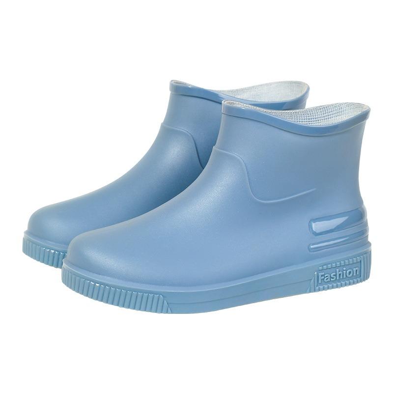Fashion Short Tube Women's Rain Shoes Outdoor Low Tube Water Shoes New Non-slip Rain Boots Adult Warm Water Boots Rubber Shoes