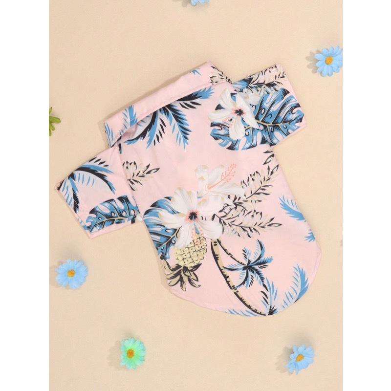 1pc Non-Stretch Slim Fit Hawaiian Shirt For Pets, Suitable For Small Dogs Like Teddy & Pomeranian, Not Recommended For Large Dogs