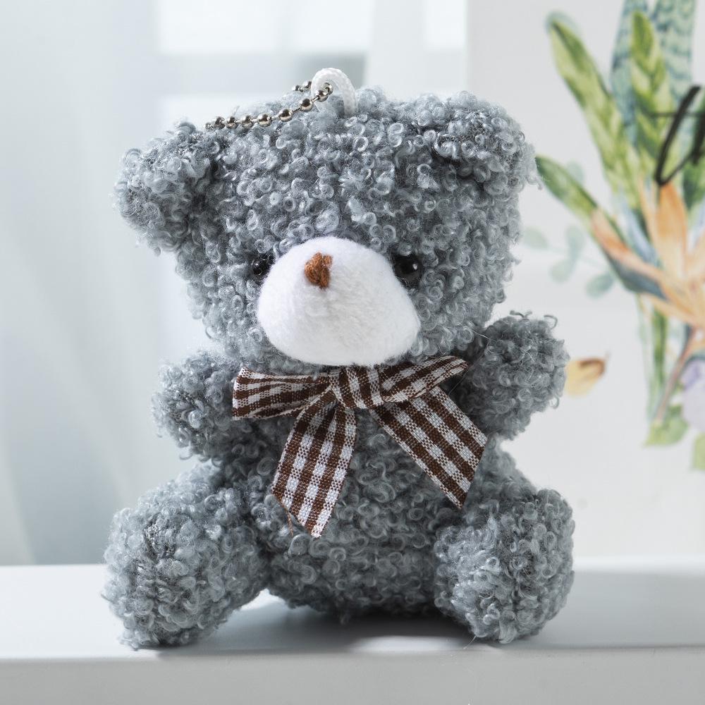 Cute Cartoon Bear Plush Keychain with Bow Tie